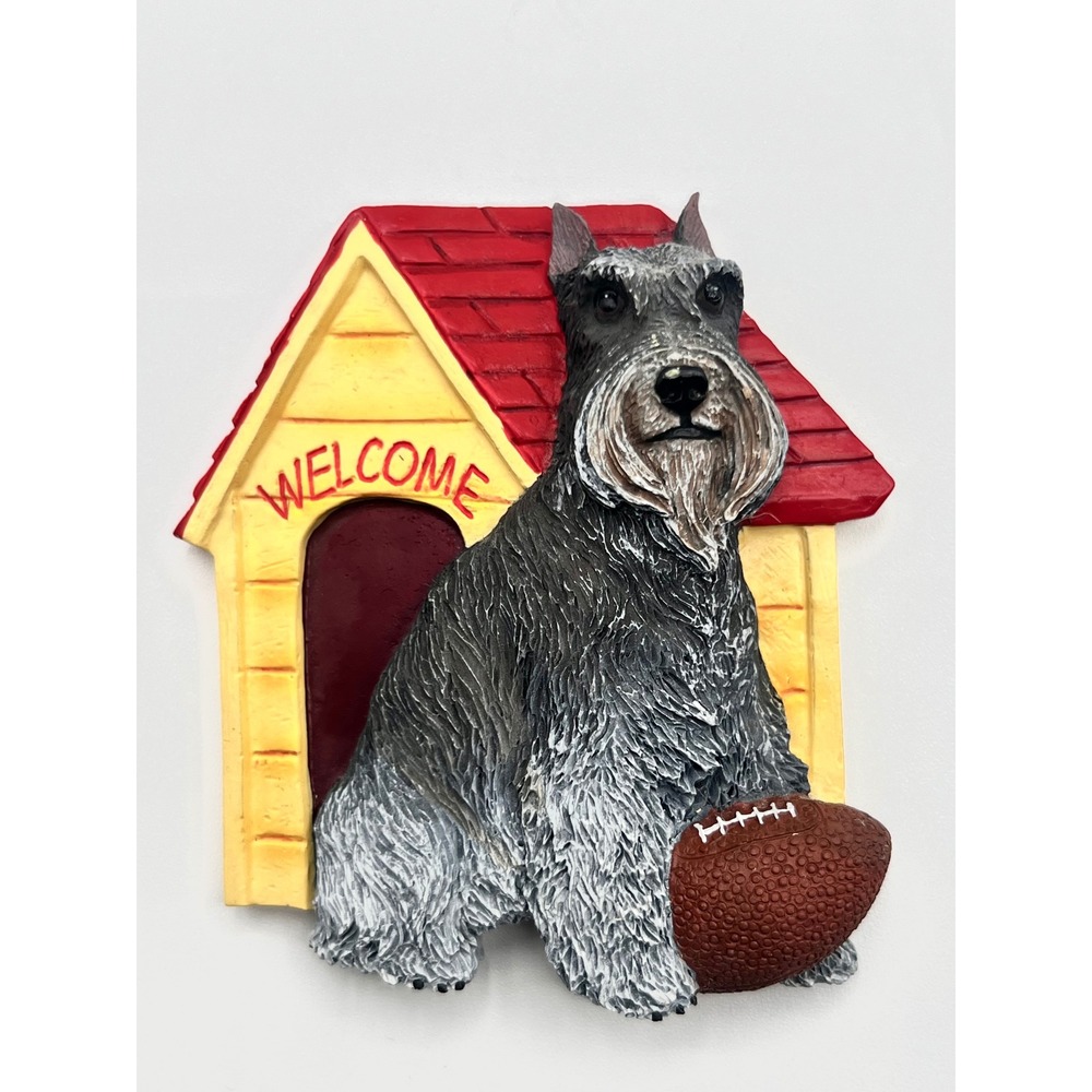 Willabee & Ward‎ Schnauzer Dog Football Dog House Welcome Refrigerator Magnet
